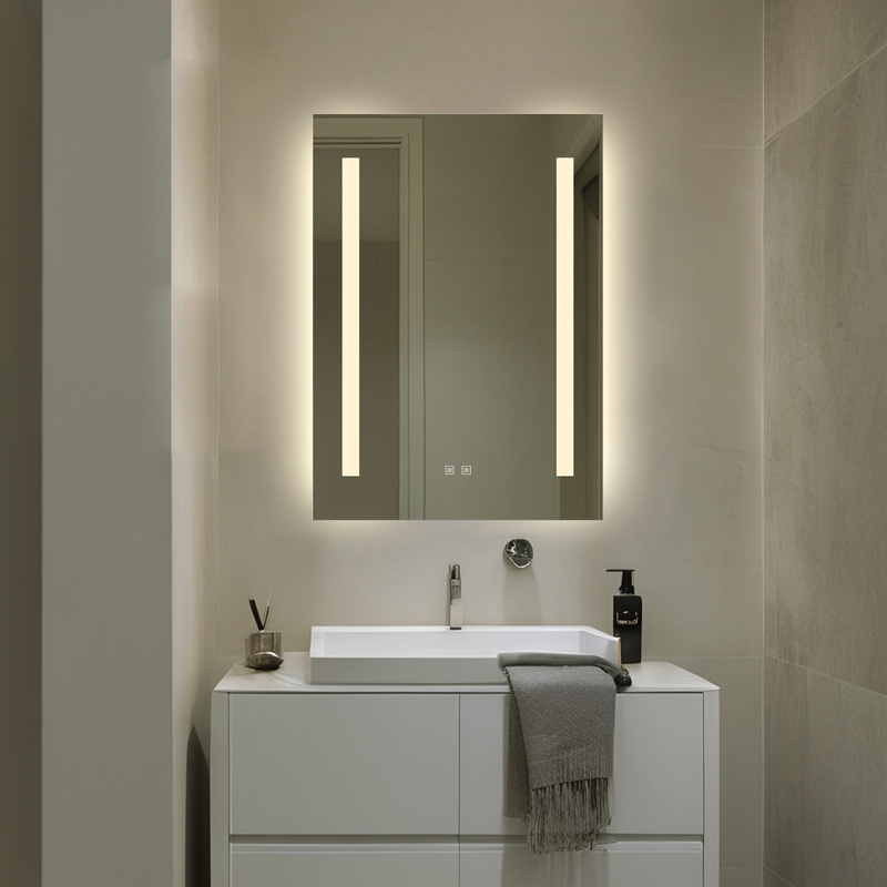 Lustro podświetlane LED 50x70 cm prostokątne H-1421