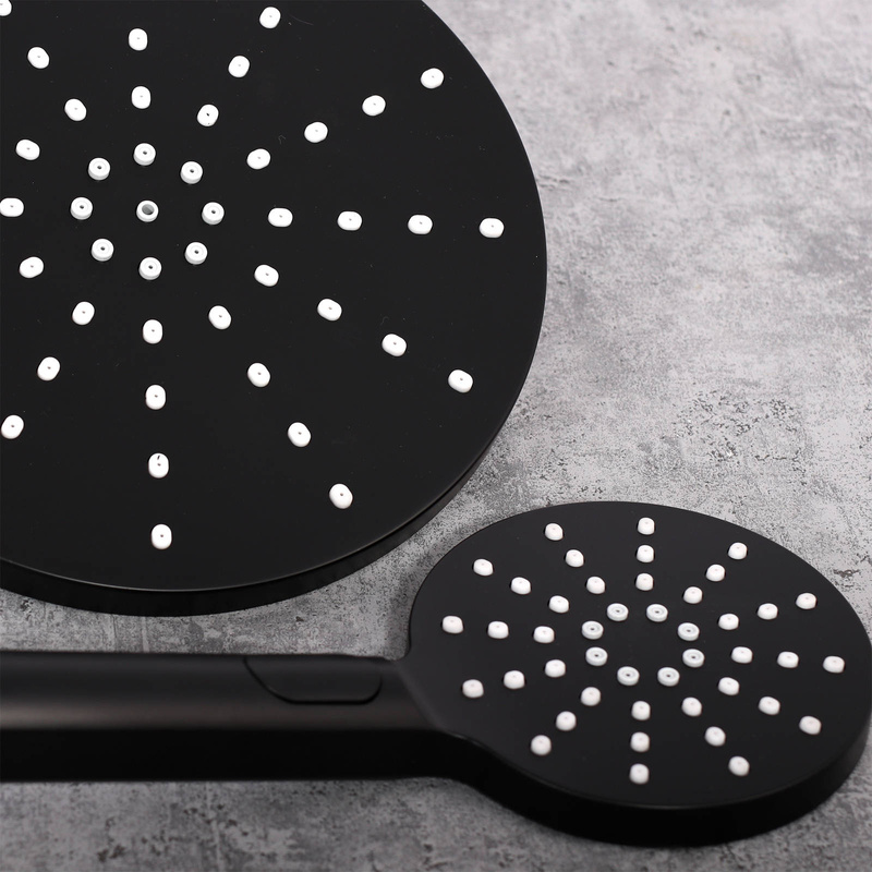 Zestaw prysznicowy deszczownica + słuchawka czarna DP-004B