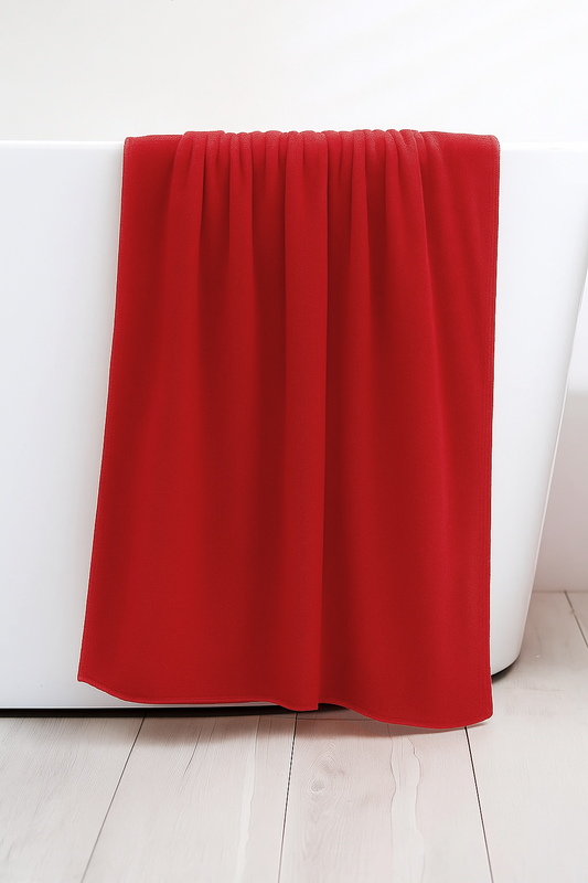 Ręcznik kąpielowy MIKRO czerwony z mikrofibry 50x100 szybkoschnący