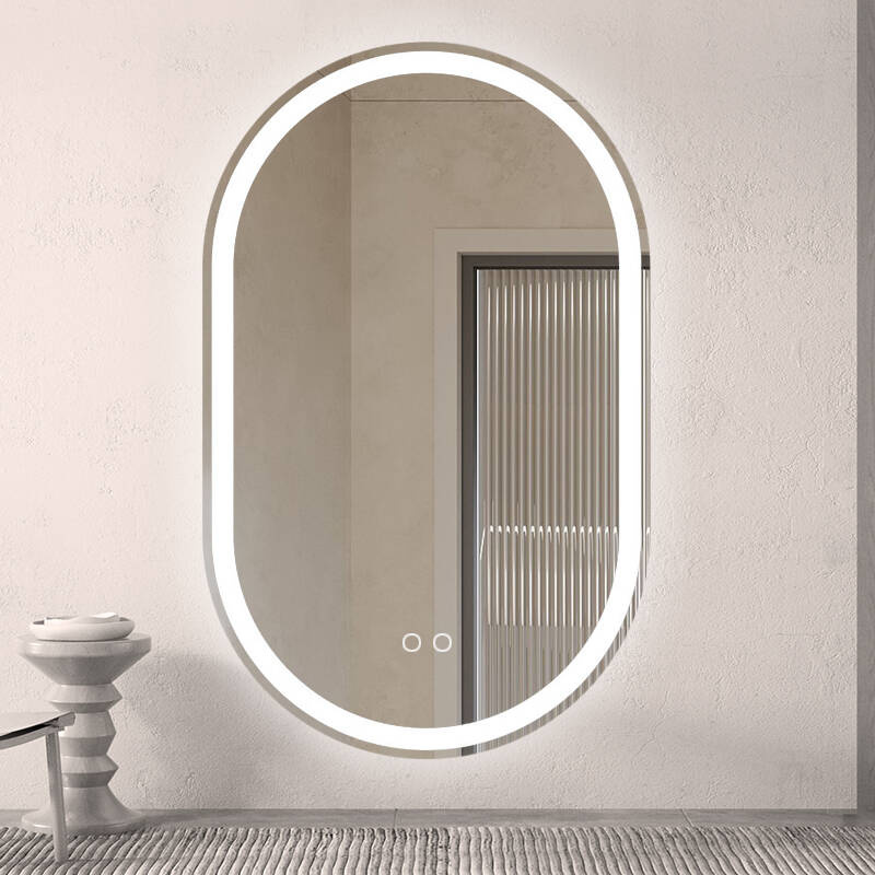 Lustro łazienkowe podświetlane LED 50x80 cm owalne J20