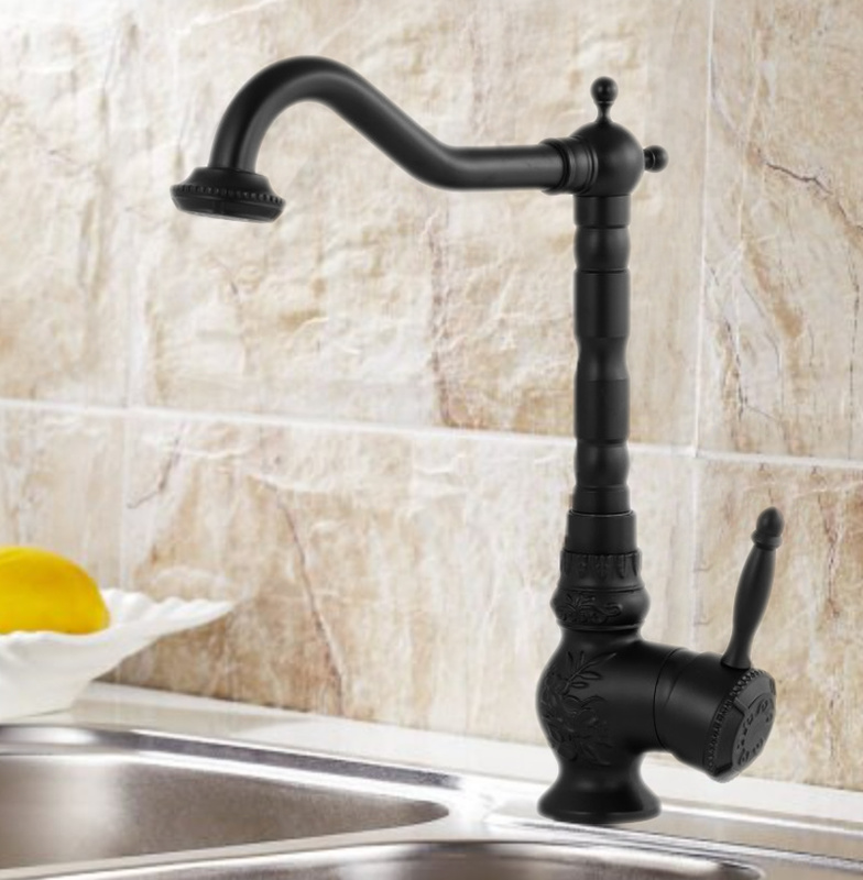 Bateria kuchenna czarna RETRO BLACK PATTERN