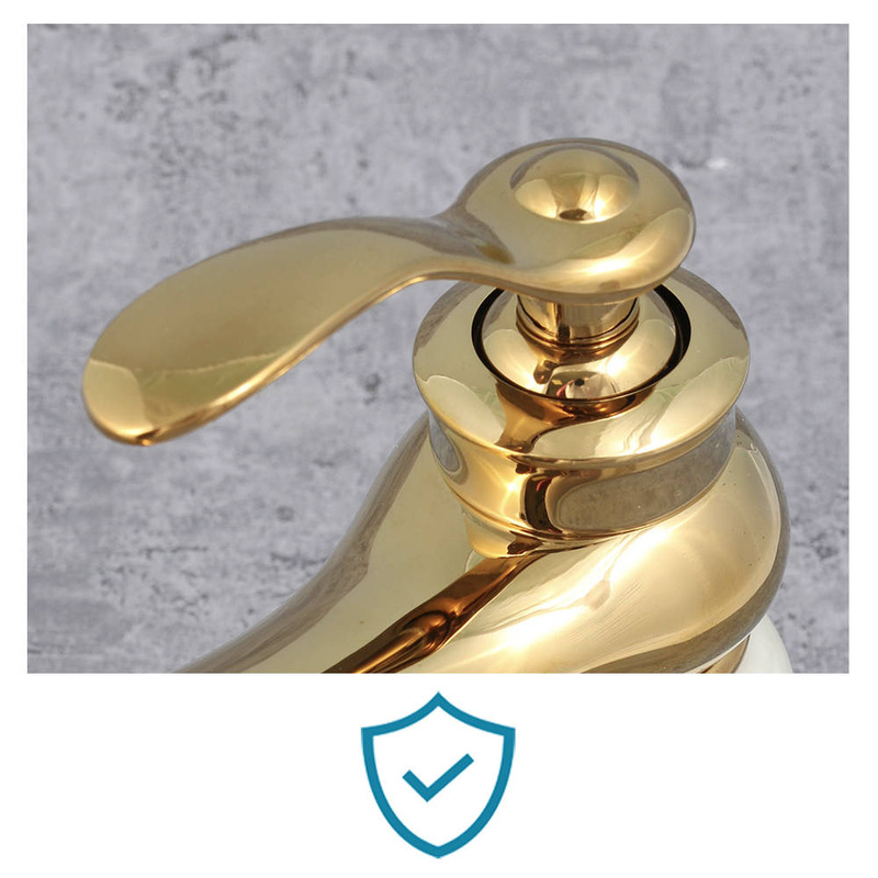 Bateria umywalkowa SONG złota marmurowa