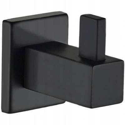Wieszak uchwyt na ręcznik czarny prostokątny FORB