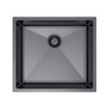 Zlewozmywak stalowy 49x44 czarny + syfon GRATIS podblatowy, podwieszany