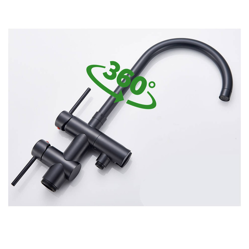 Bateria wannowa wolnostojąca czarna DOLCE VITA