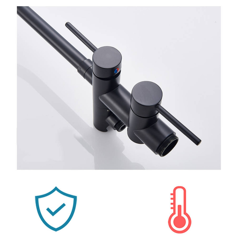 Bateria wannowa wolnostojąca czarna DOLCE VITA