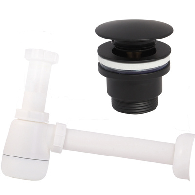 Syfon + korek click clack czarny uniwersalny czarny
