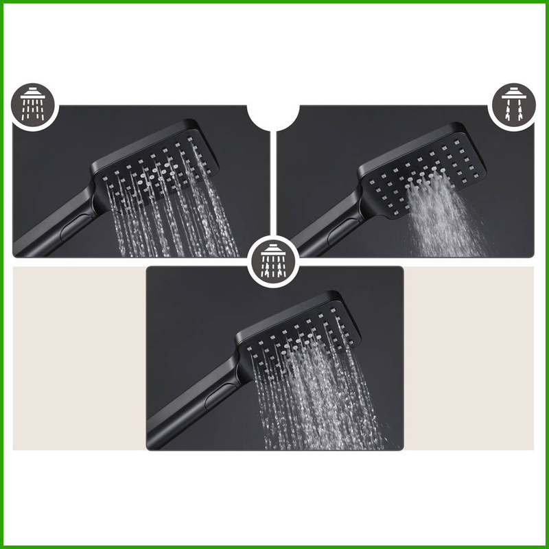 Zestaw prysznicowy czarny 3F ABS BLACK słuchawka + wąż