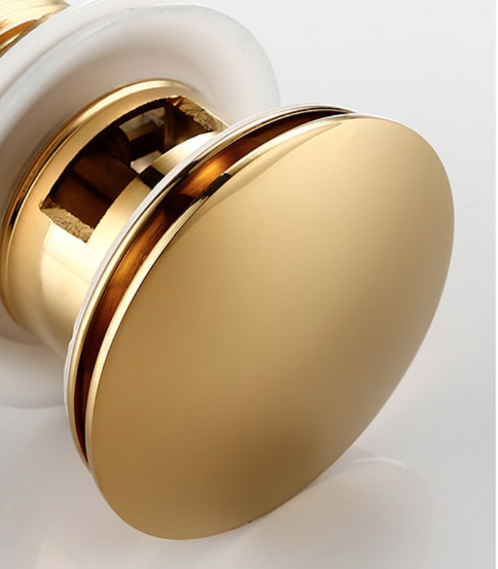 Syfon elastyczny + korek KLIK KLAK złoty z przelewem