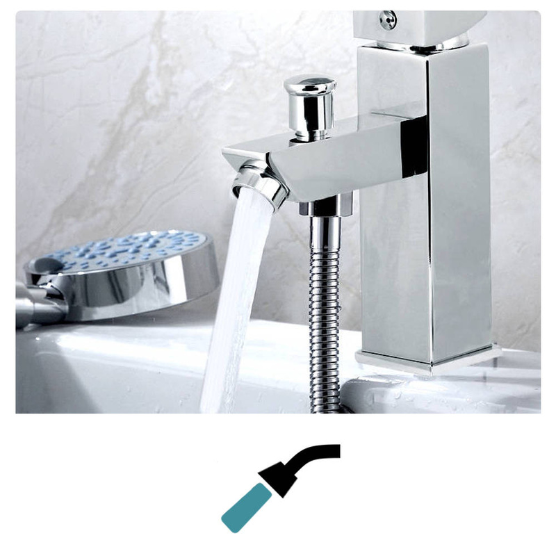 Bateria wannowa stojąca CARO + zestaw prysznicowy