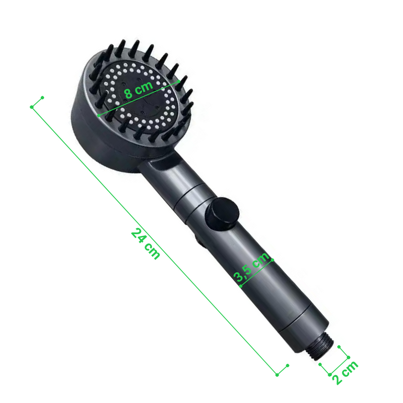 Słuchawka prysznicowa z funkcją masażu 3-funkcyjna filtrująca grafitowa