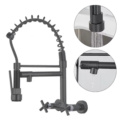 Bateria kuchenna ścienna wysoka restauracyjna wyciągana DUAL 2 GRAPHIT