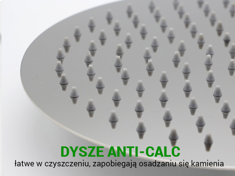 Deszczownica prysznicowa stalowa cienka 25cm