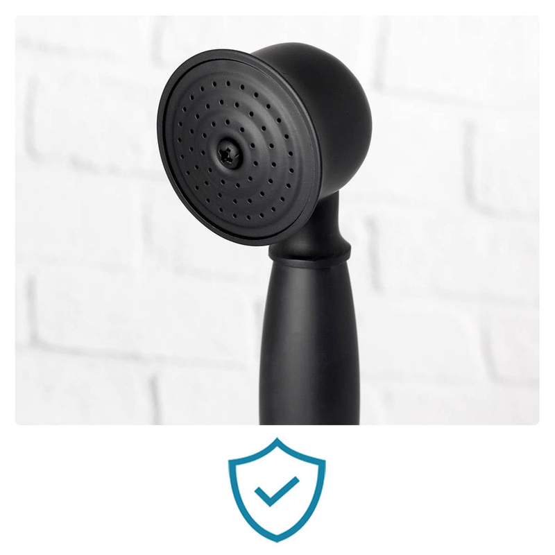 Czarna bateria wannowa 3-otworowa stojąca RETRO GLIT