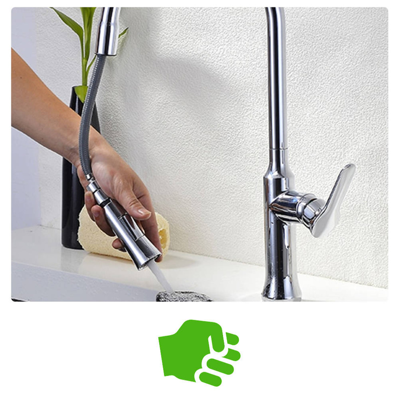 Bateria kuchenna z wyciąganą wylewką SIENA CHROM