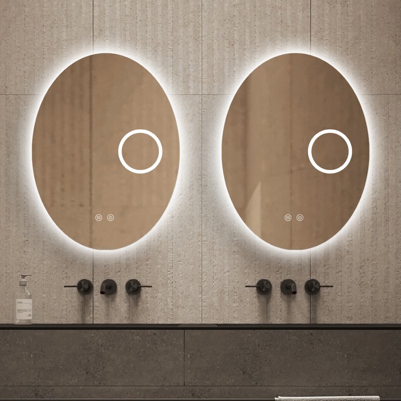 Lustro podświetlane LED 60x80 cm owalne H-3004 powiększające