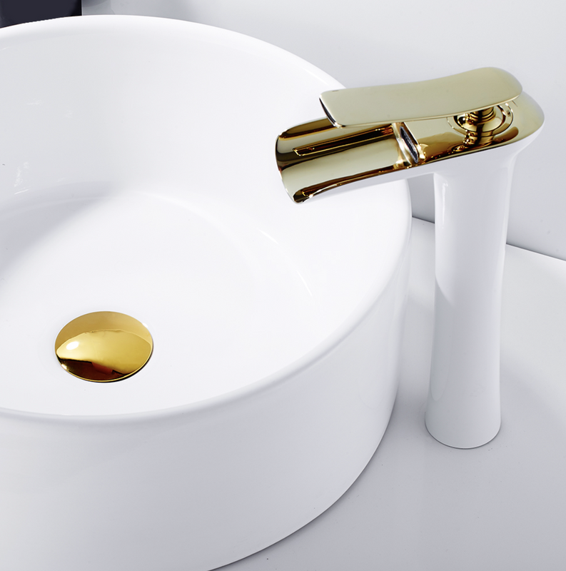 Syfon + korek click clack złoty uniwersalny