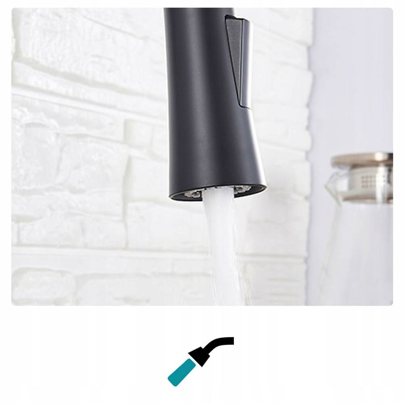 Bateria kuchenna z wyciąganą wylewką SIENA czarna