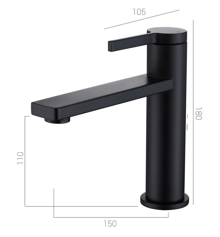 Bateria umywalkowa czarna EOL