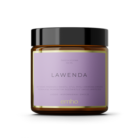 Świeca sojowa zapachowa EMHO LAWENDA 100 ml