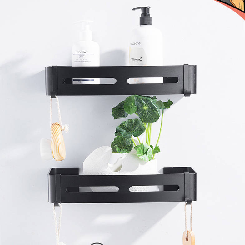 Półka łazienkowa wisząca czarna LOFT