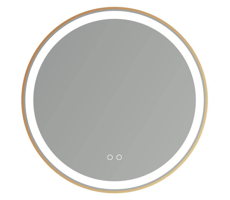 Lustro podświetlane LED 60 cm okrągłe J126 ze złotą ramą