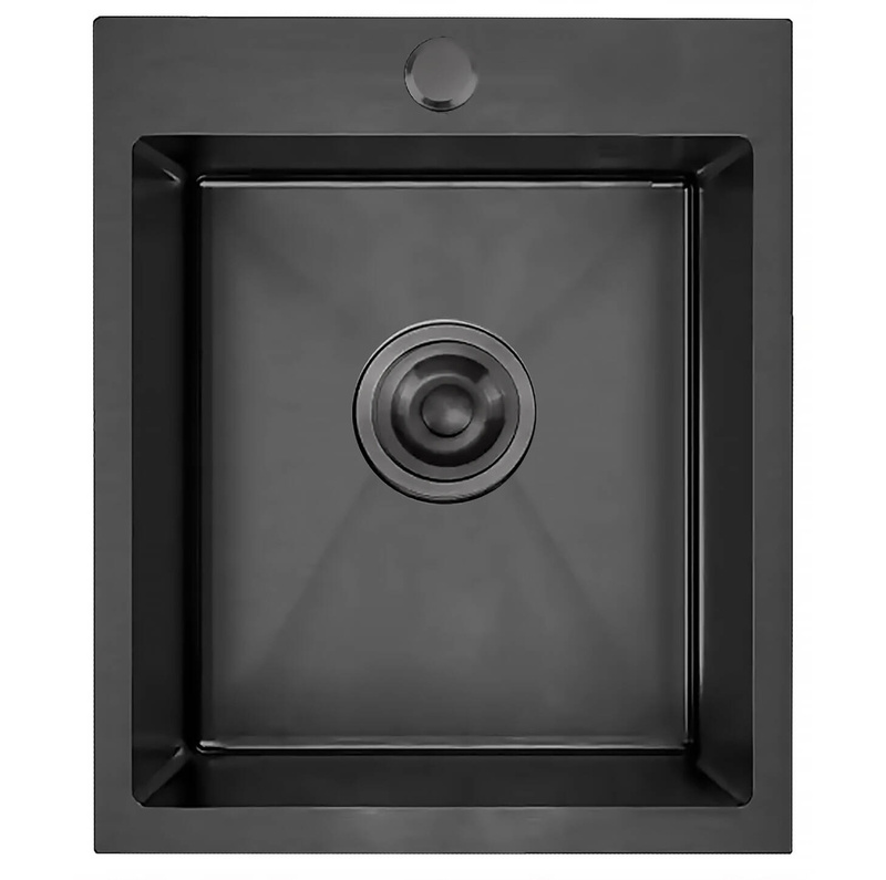 Zlewozmywak stalowy czarny grafitowy 40x50 + syfon GRATIS