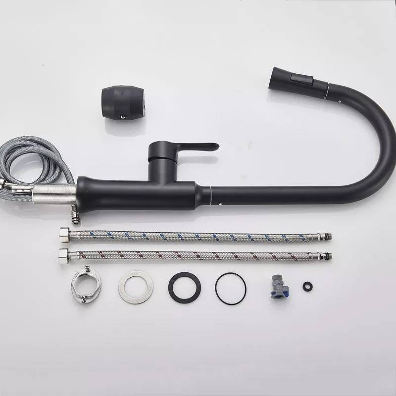 Bateria kuchenna z wyciąganą wylewką SIENA czarna