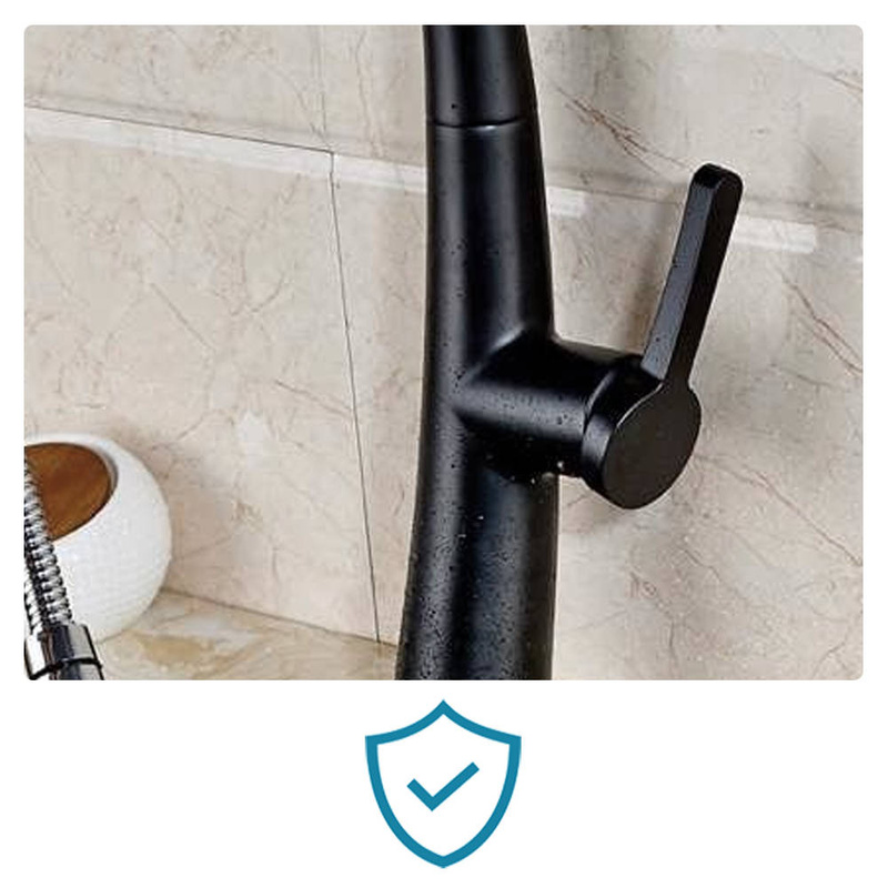 Bateria kuchenna czarna wyciągana wylewka FALA