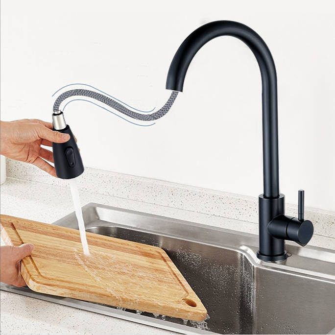 Słuchawka do baterii kuchennej z wyciąganą wylewką czarna NORA