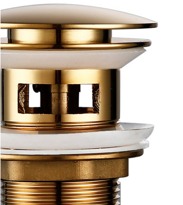 Syfon PVC + korek KLIK KLAK złoty z przelewem