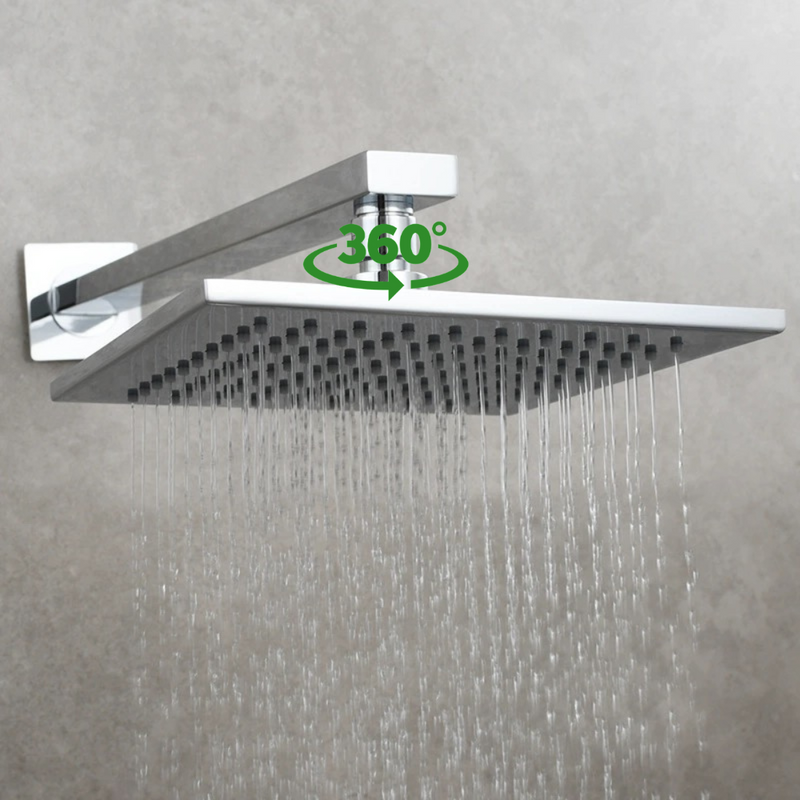 Zestaw deszczownica + słuchawka prysznicowa kwadratowa 20 cm obrotowa regulowana