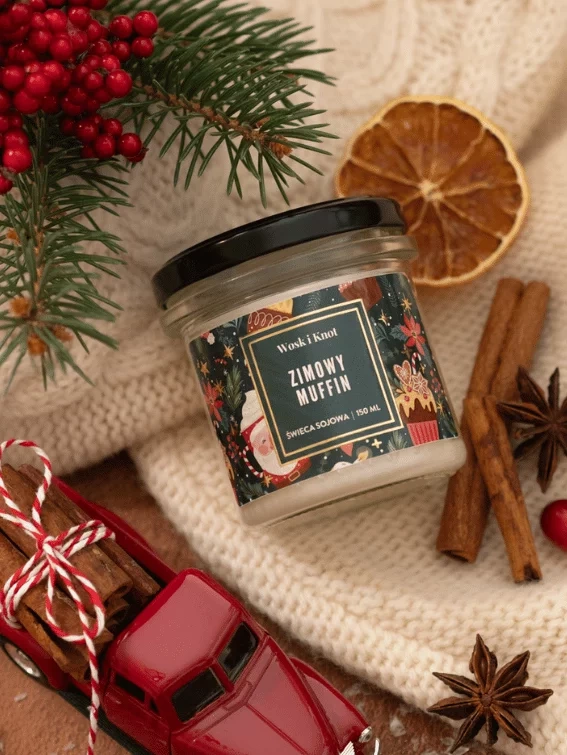 Świeca sojowa zapachowa ZIMOWY MUFFIN 150ml