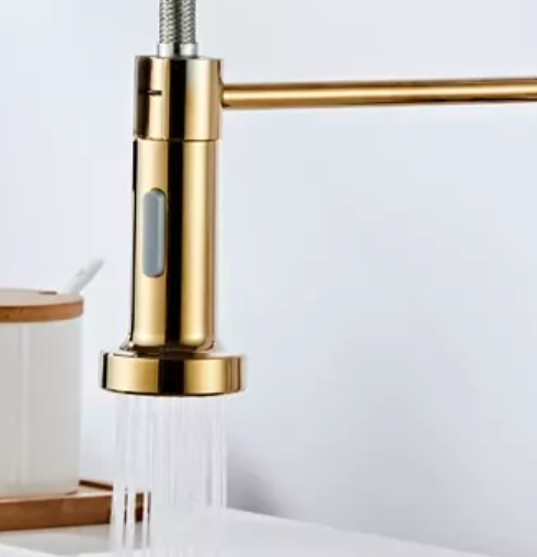 Słuchawka do baterii kuchennej z wyciąganą wylewką złota KING