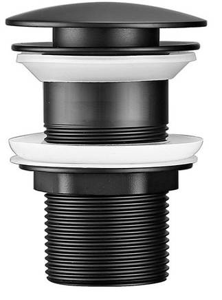 Syfon + korek click clack czarny bez przelewu