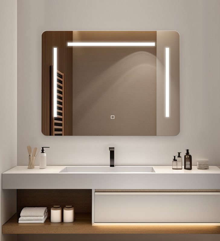 Lustro podświetlane LED prostokątne 70x50 cm H-1108