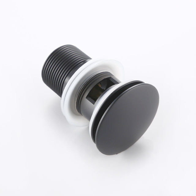 Korek umywalkowy KLIK-KLAK grafitowy satynowy z przelewem