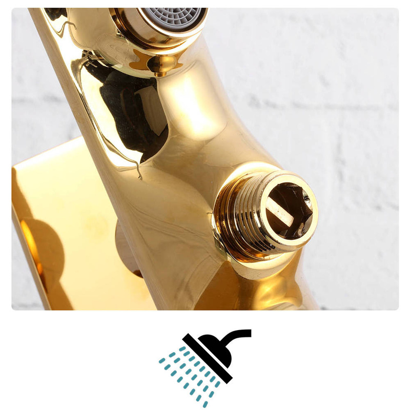 Bateria wannowa ścienna złota nowoczesna SINK