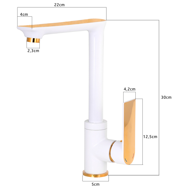 Bateria kuchenna biało-złota VITA