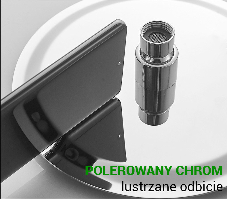 Deszczownica prysznicowa stalowa cienka 25cm