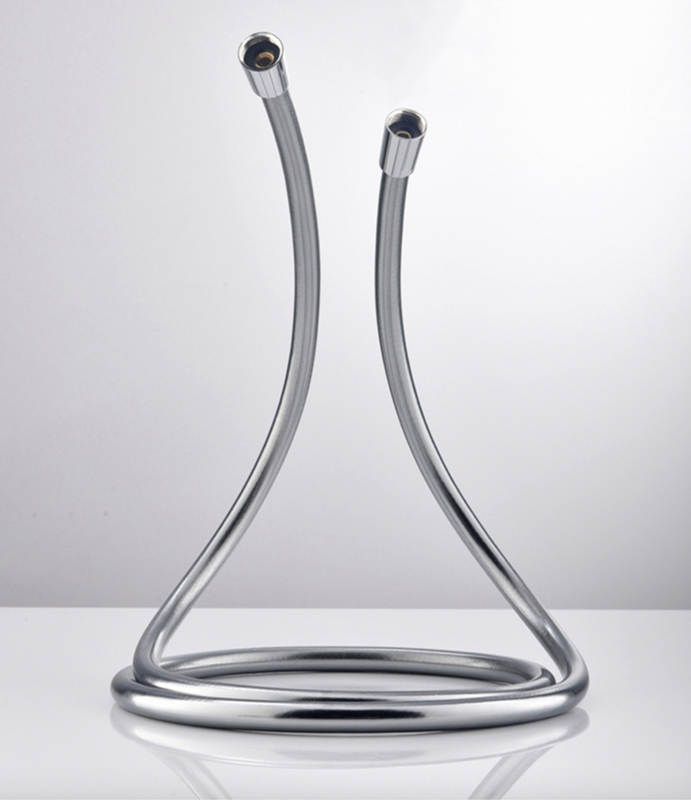 Wąż natryskowy prysznicowy gumowy gładki srebrny 150cm 360° PCV