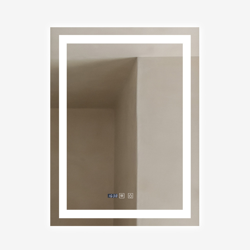 Lustro podświetlane LED 60x80 cm prostokątne J109 + zegar