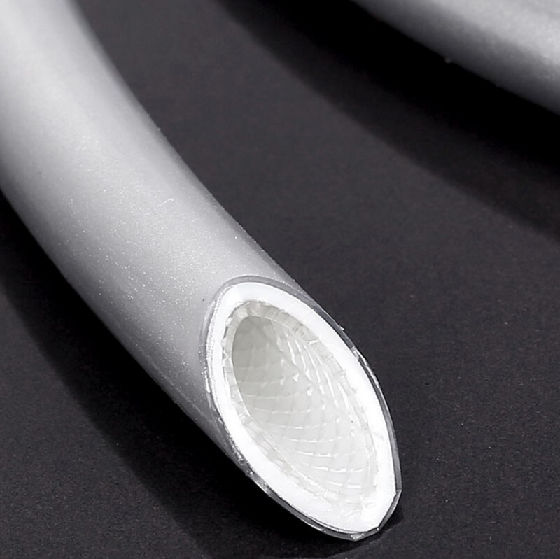 Wąż natryskowy prysznicowy gumowy gładki srebrny 150cm 360° PCV