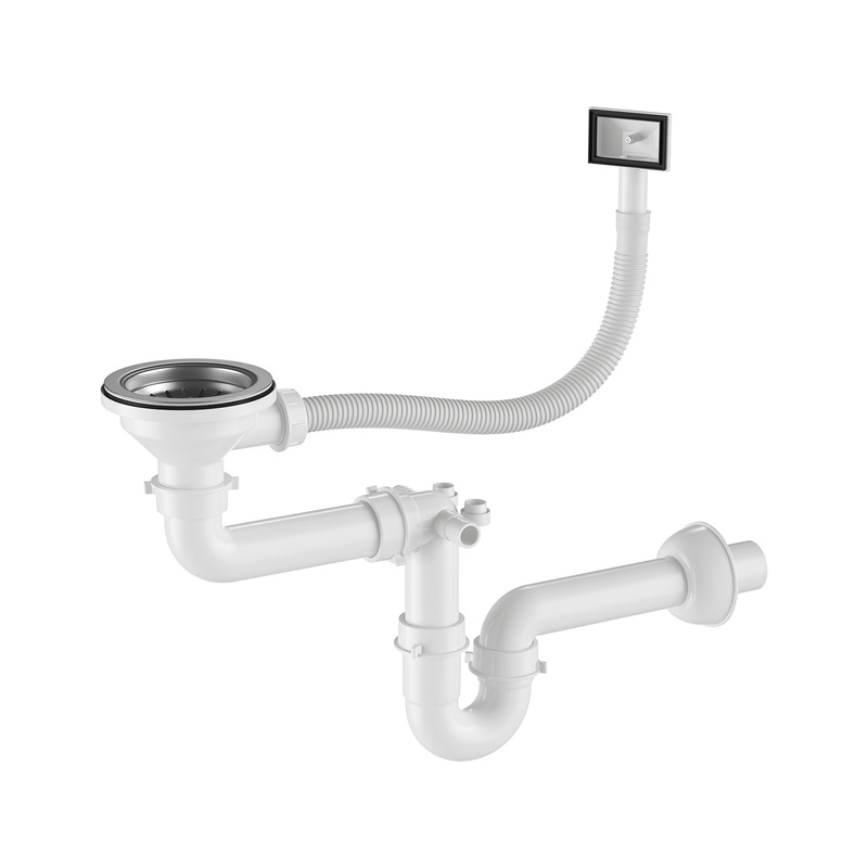 Zlewozmywak stalowy 49x44 czarny + syfon GRATIS podblatowy, podwieszany