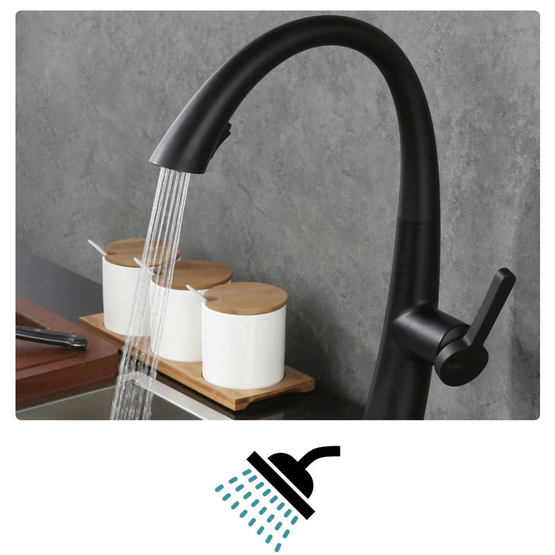 Bateria kuchenna czarna wyciągana wylewka FALA