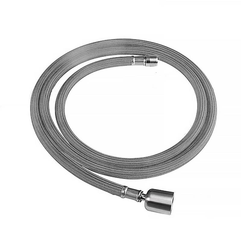Wąż nylonowy do baterii kuchennej z obrotową końcówką szary
