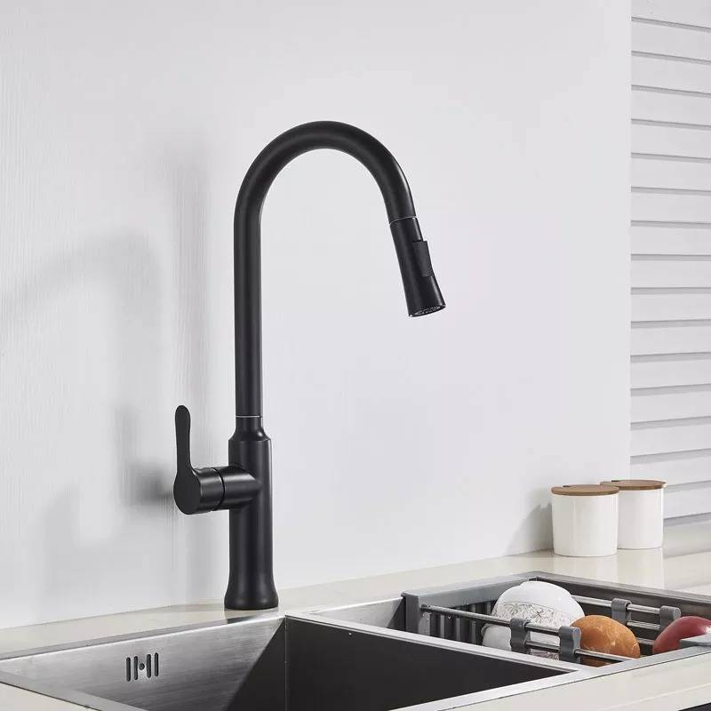 Bateria kuchenna z wyciąganą wylewką SIENA czarna