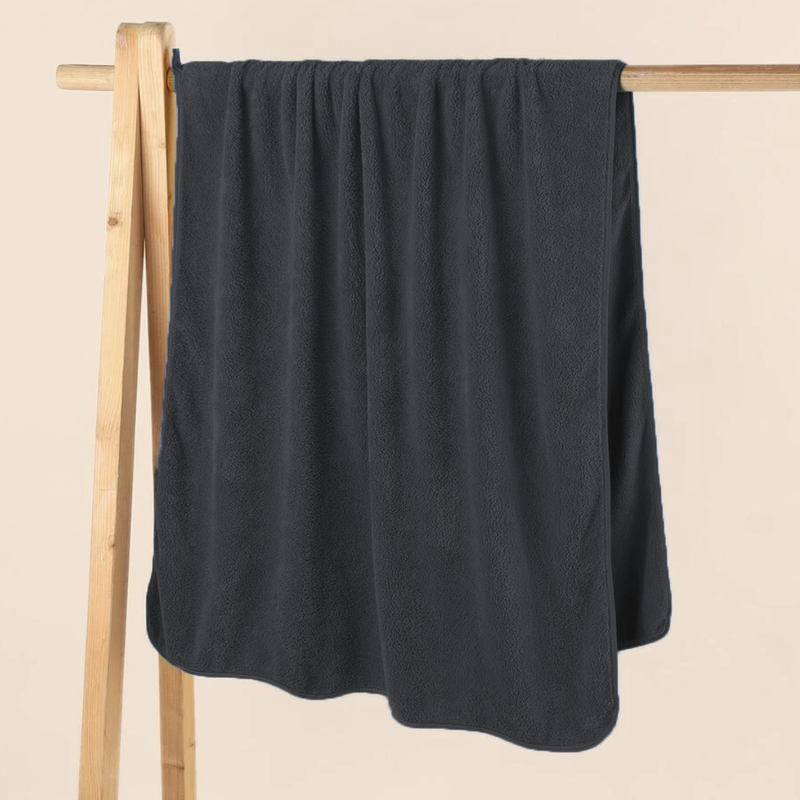 Ręcznik kąpielowy MIKRO ciemny szary z mikrofibry 50x100 szybkoschnący