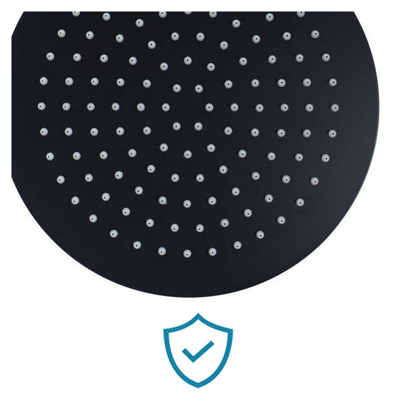 Deszczownica prysznicowa czarna okrągła 20cm