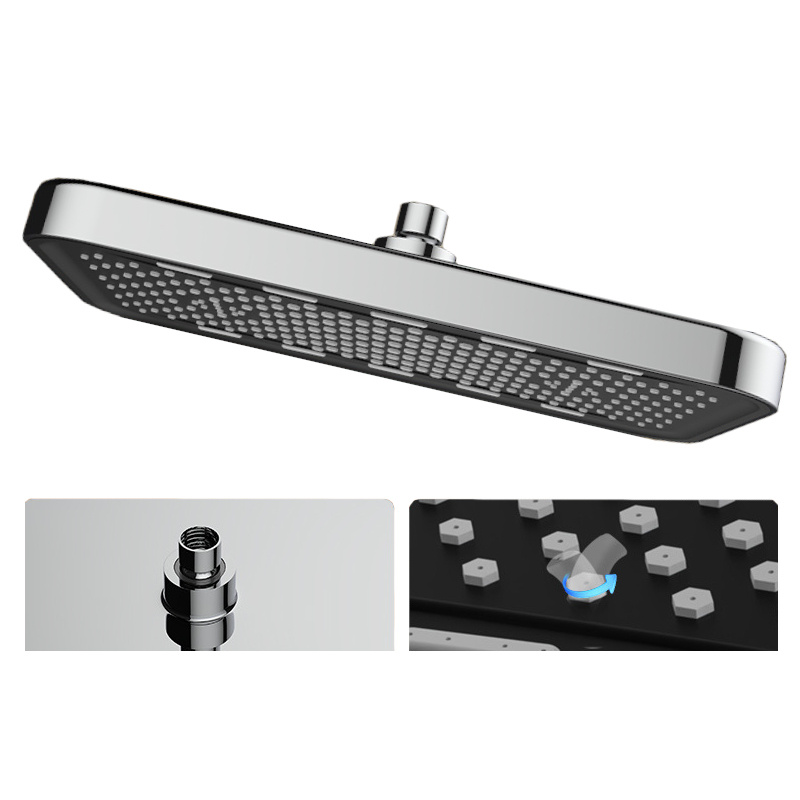 Zestaw prysznicowy deszczownica + słuchawka VAST chrom black